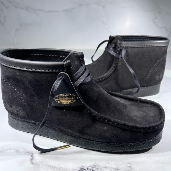 Clarks X Wu Wear Wallabee Black Suede Boots
